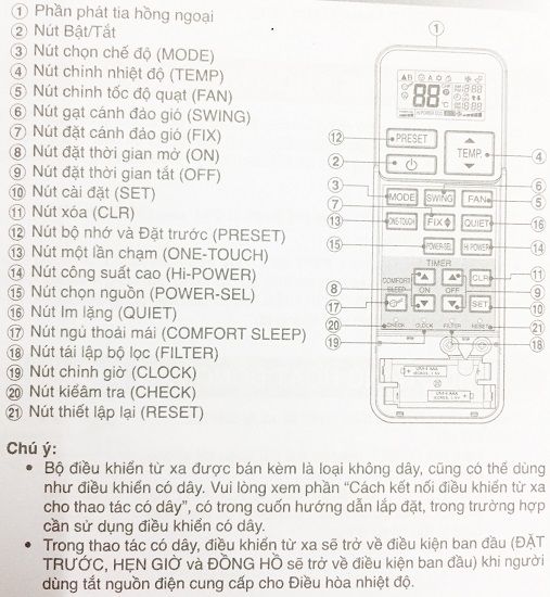 Hướng dẫn điều khiển điều hòa toshiba