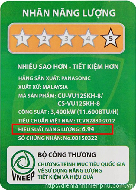 Nhãn hiệu suất năng lượng trên điều hòa là gì?