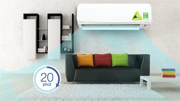 Điều hòa Daikin FTKC25QVMV có tính năng làm lạnh nhanh trong vòng 20 phút